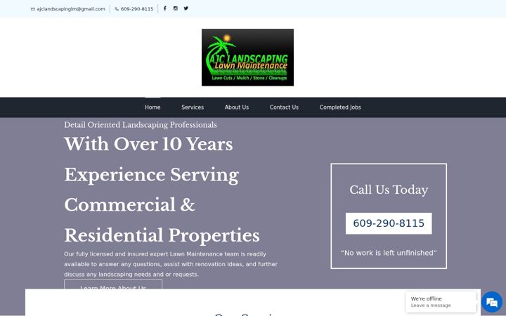 Screenshot of ajclandscapingnj.com