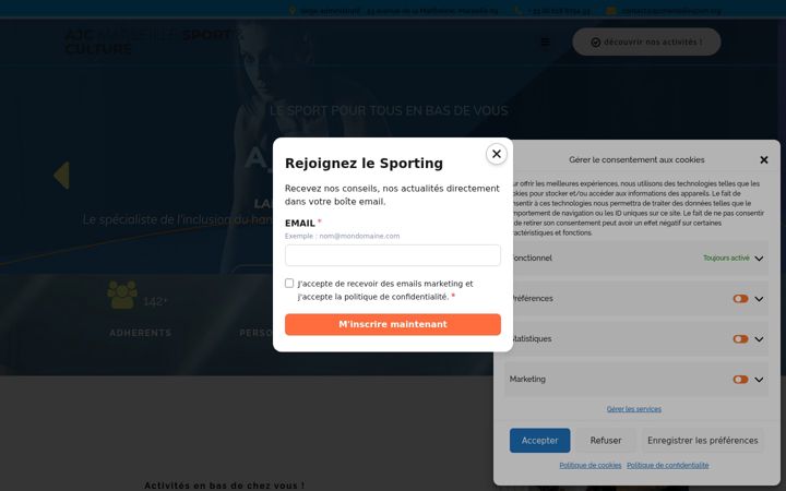 Snimka zaslona za ajcmarseillesport.org