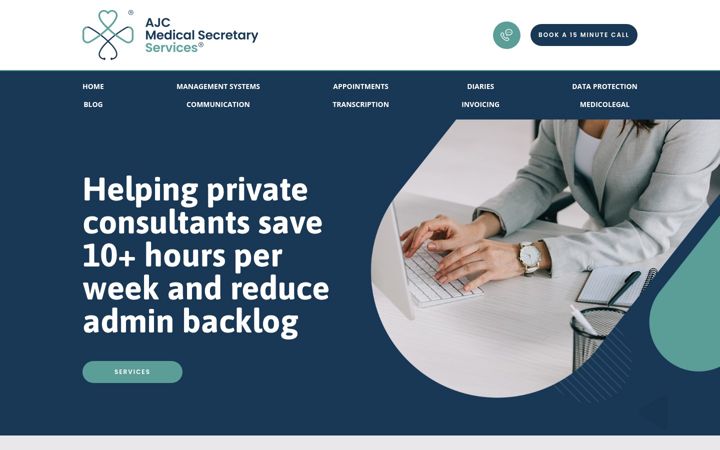 Screenshot van ajcmedsecservices.co.uk