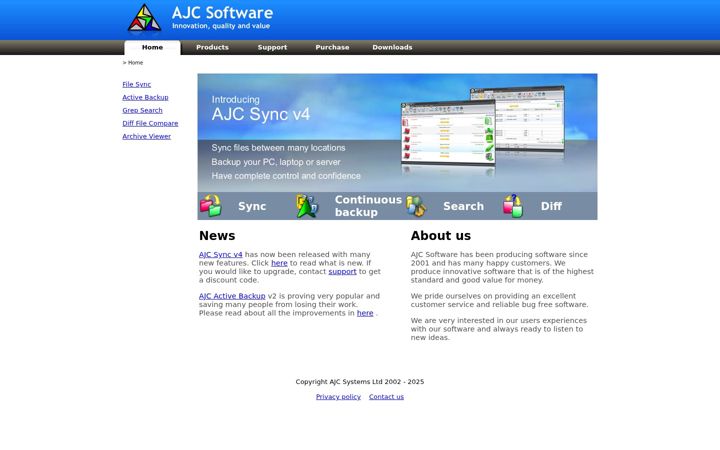 Screenshot of ajcsoft.com