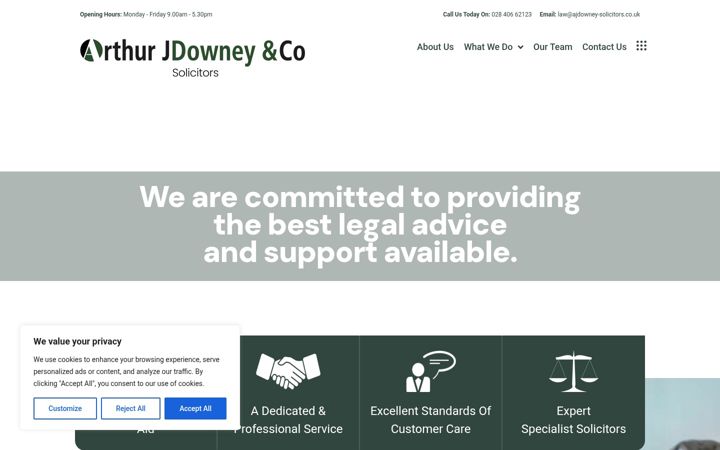 Captura de pantalla de ajdowney-solicitors.co.uk