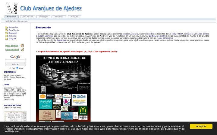 Screenshot of ajedrezaranjuez.com