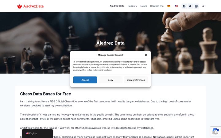 Zrzut ekranu ajedrezdata.com
