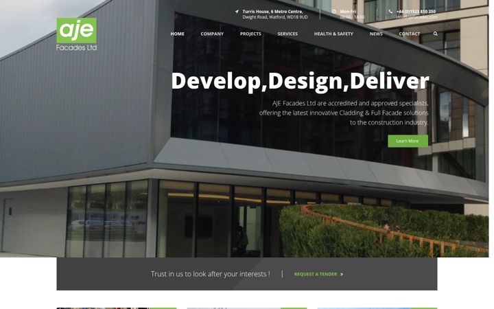 Screenshot of ajefacades.com