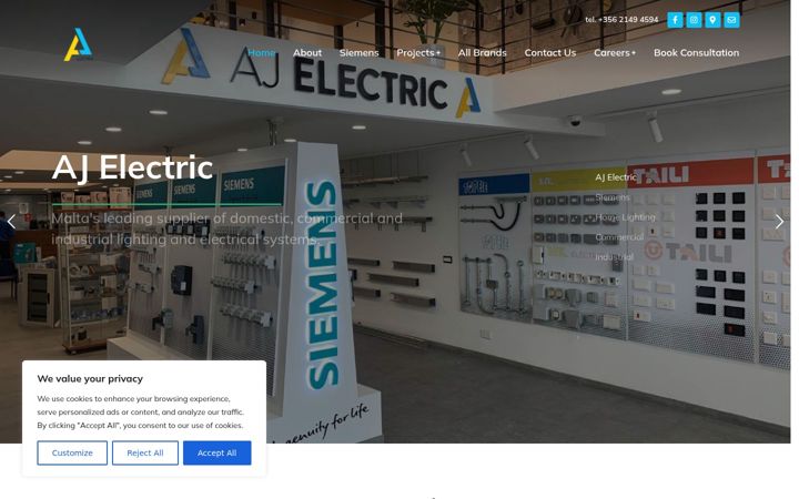 Screenshot of ajelectric.com.mt