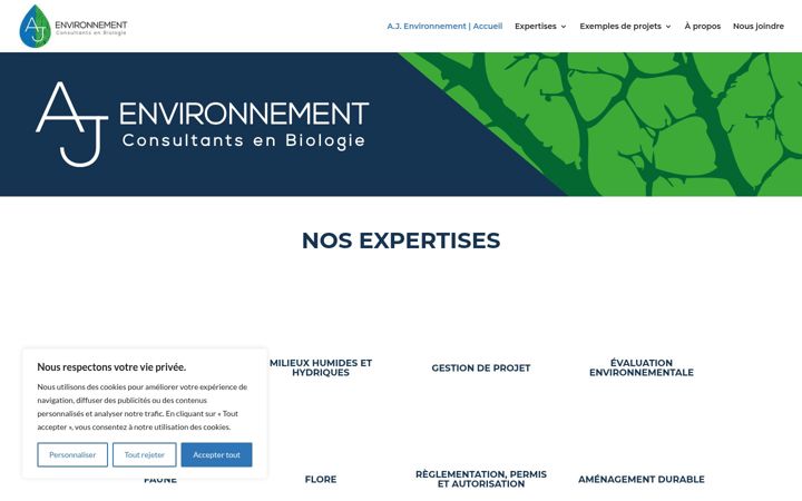 Screenshot of ajenvironnement.ca
