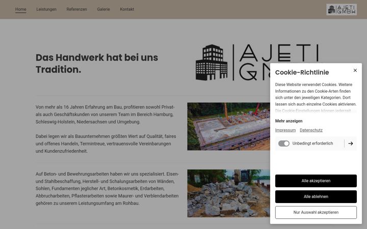 Screenshot of ajeti-gmbh.de