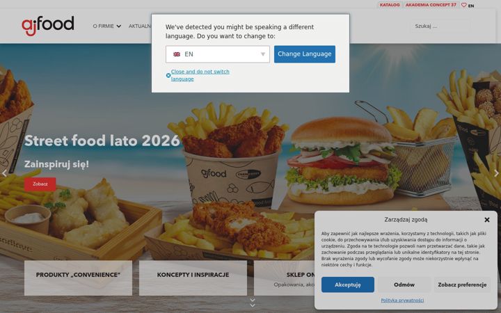 Screenshot of ajfood.pl