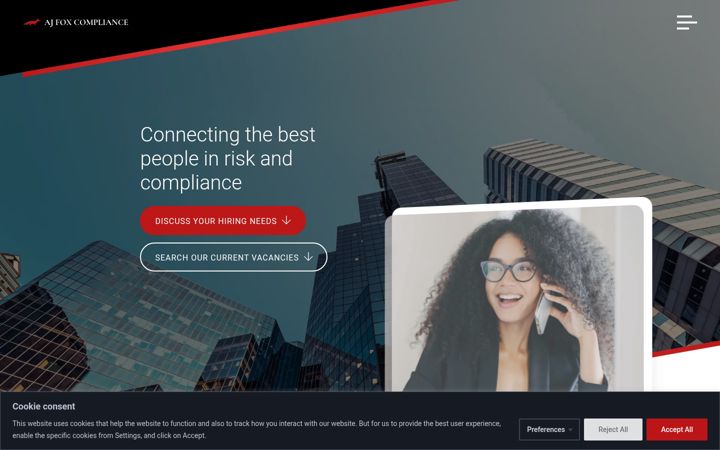 Screenshot of ajfoxcompliance.com