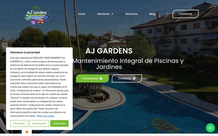 Screenshot of ajgardens.es