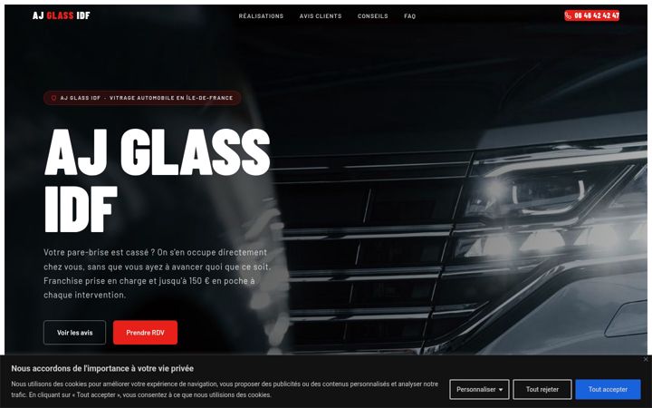 Screenshot of ajglass.fr