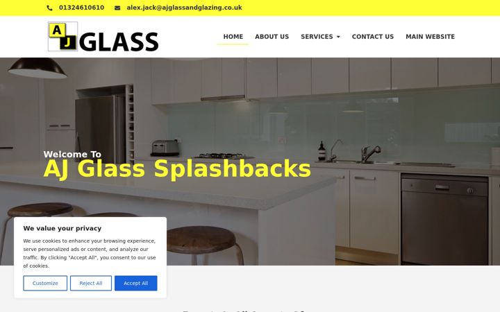 Screenshot of ajglassandglazing.com