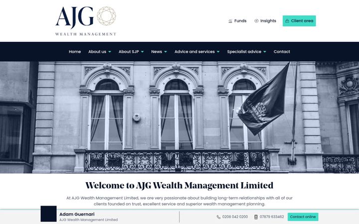 Екранна снимка на ajgwealthmanagement.co.uk
