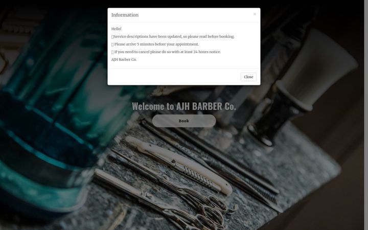 Screenshot of ajhbarber.co