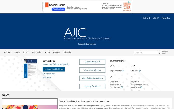 Screenshot of ajicjournal.org