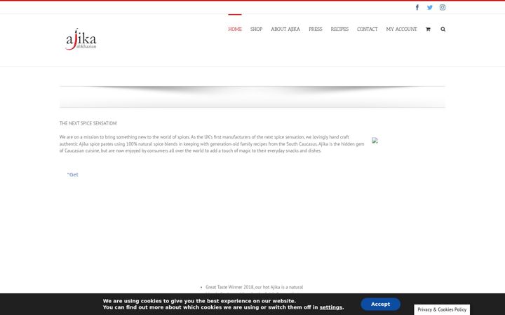 Screenshot of ajika.co.uk
