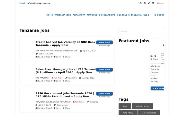 Screenshot of ajiraexpress.com