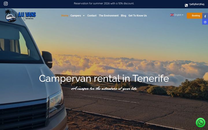 Screenshot of ajjvanscanarias.com