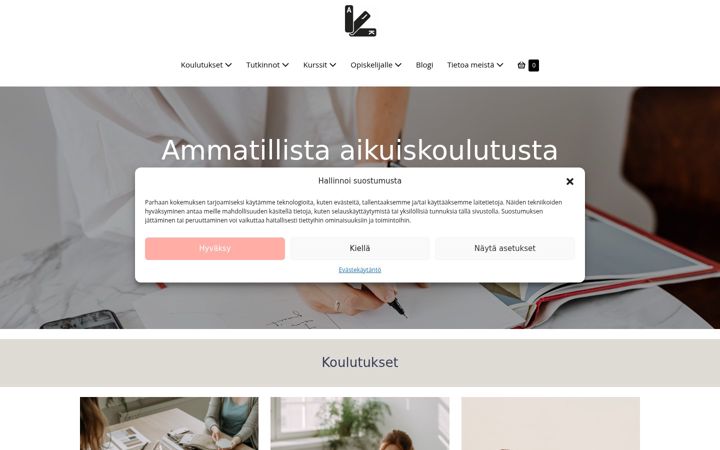 Screenshot of ajk-jatkokoulutus.fi