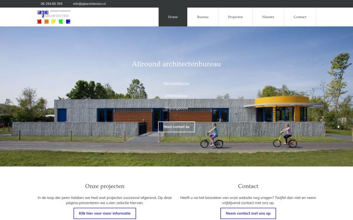 Skærmbillede af ajkarchitecten.nl