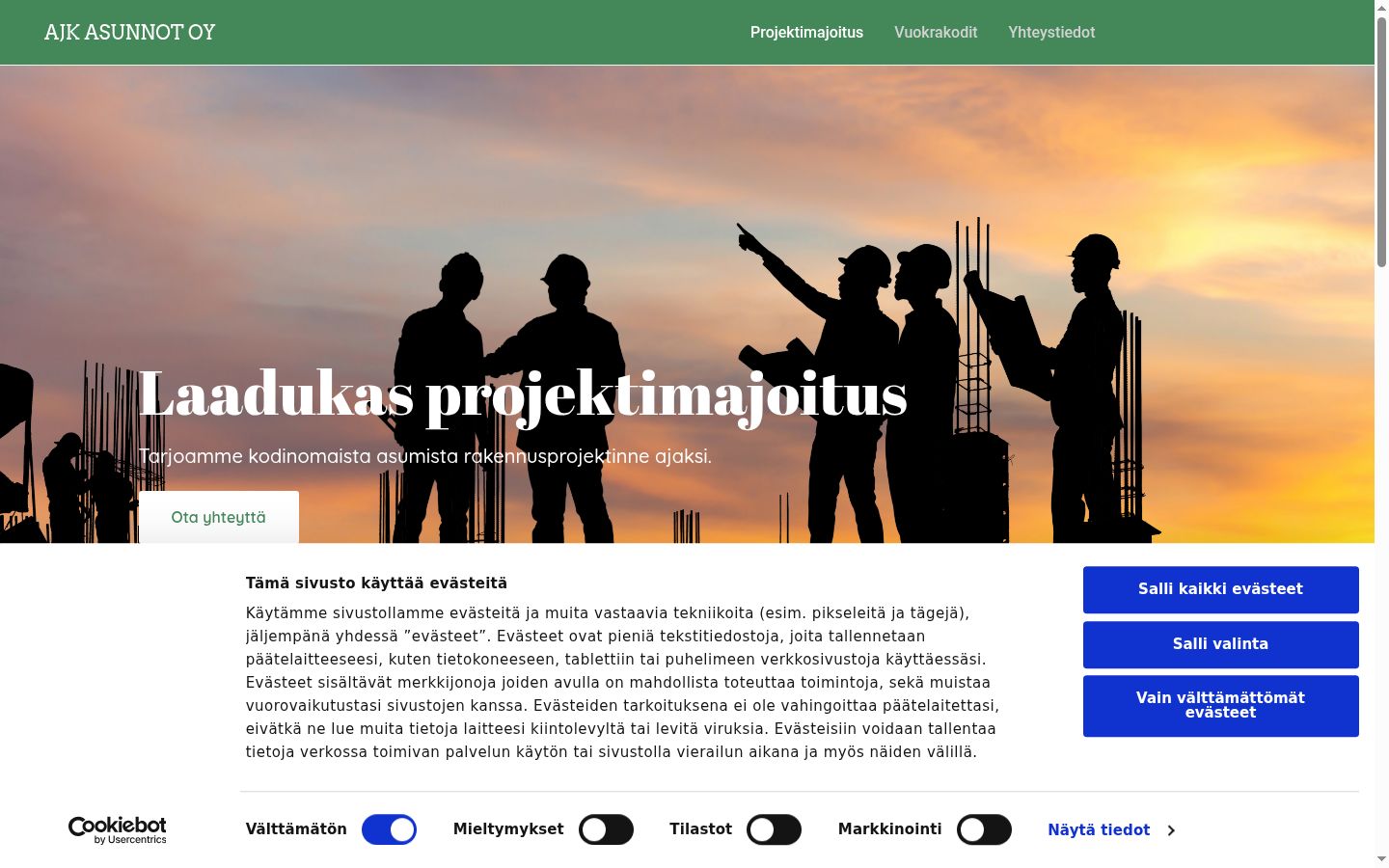 Sutikimo reklamjuostės, rodytos prieš bet kokią sąveiką, ekrano kopija