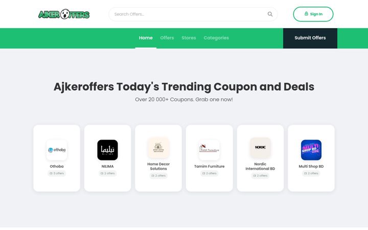 Screenshot of ajkeroffers.com