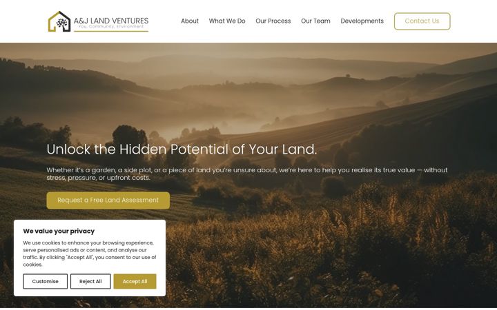 Screenshot of ajlandventures.co.uk