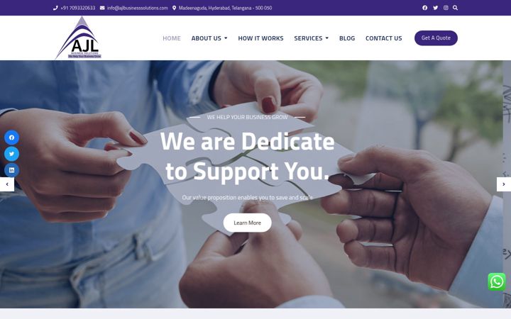 Captura de pantalla de ajlbusinesssolutions.com
