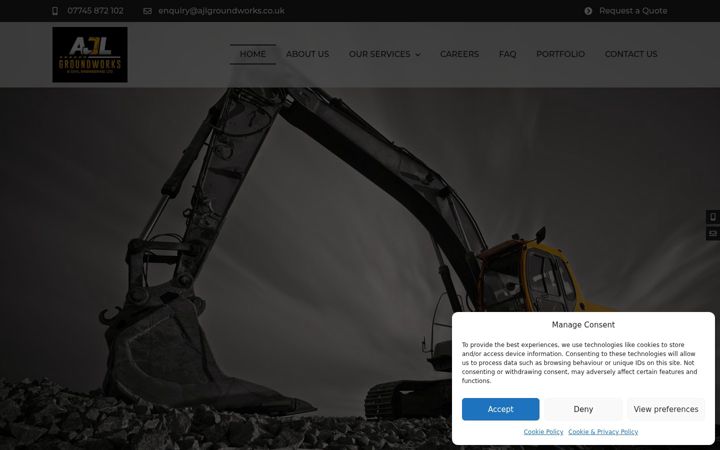 Screenshot of ajlgroundworks.co.uk