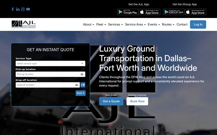 Captura de pantalla de ajlinternational.com
