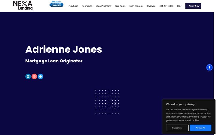 Screenshot of ajloansbyadrienne.com