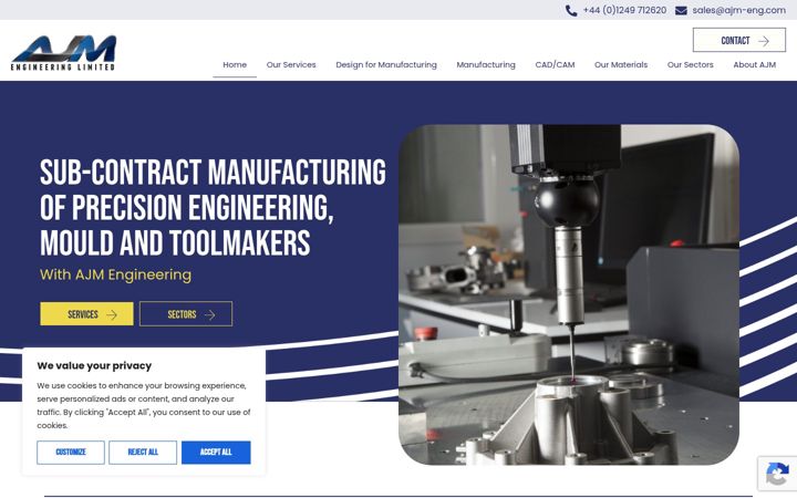 Screenshot of ajm-eng.com