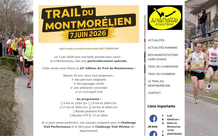 Екранна снимка на ajm-trail-et-bitume.fr