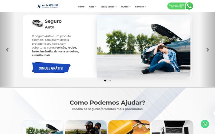 Екранна снимка на ajmarinhoseguros.com.br
