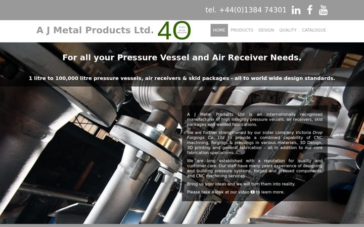Screenshot of ajmetalproducts.com