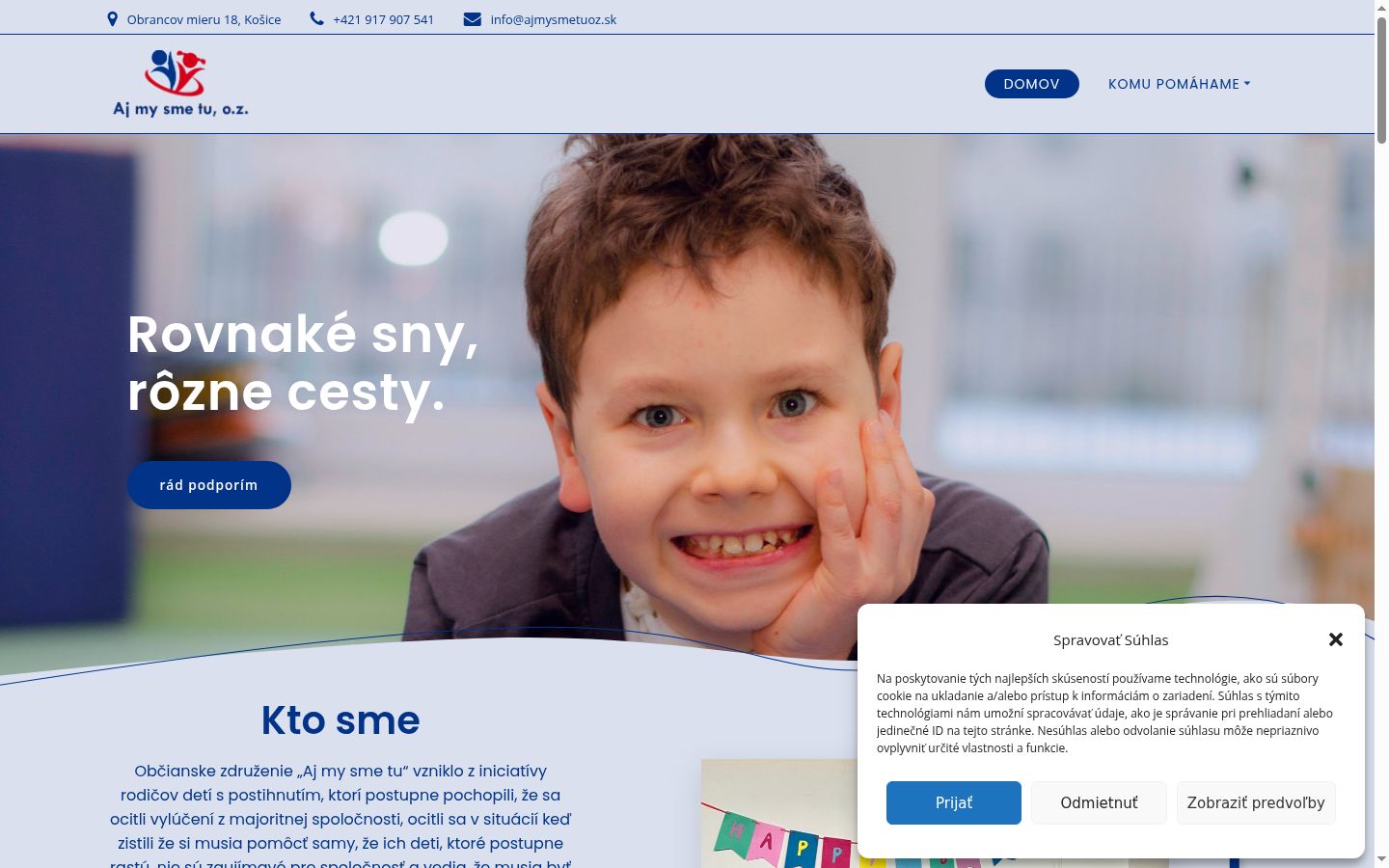 Snímek obrazovky baneru souhlasu zobrazeného před jakoukoli interakcí