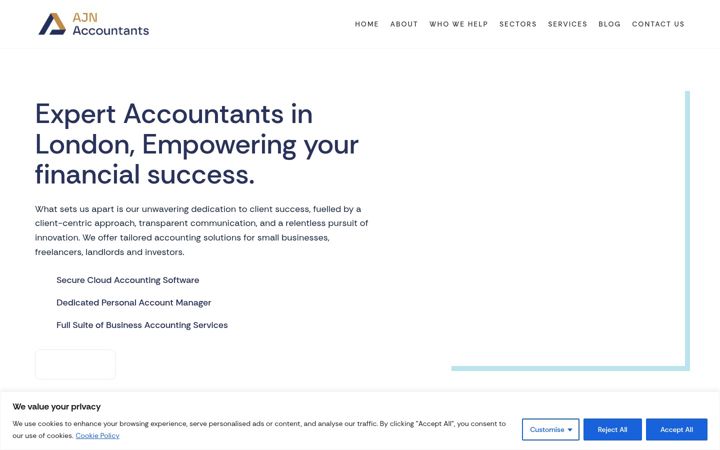 Screenshot of ajnaccountants.co.uk