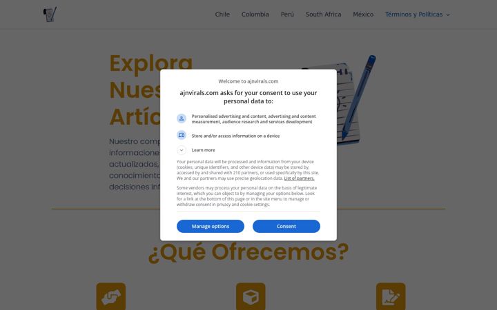 Screenshot of ajnvirals.com