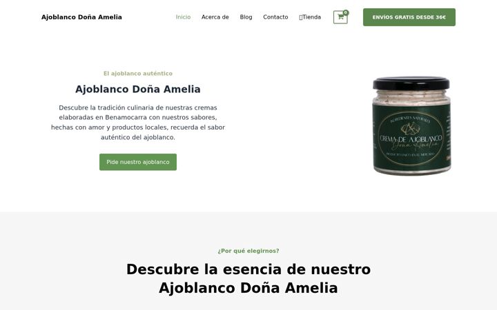 Screenshot of ajoblancoamelia.com