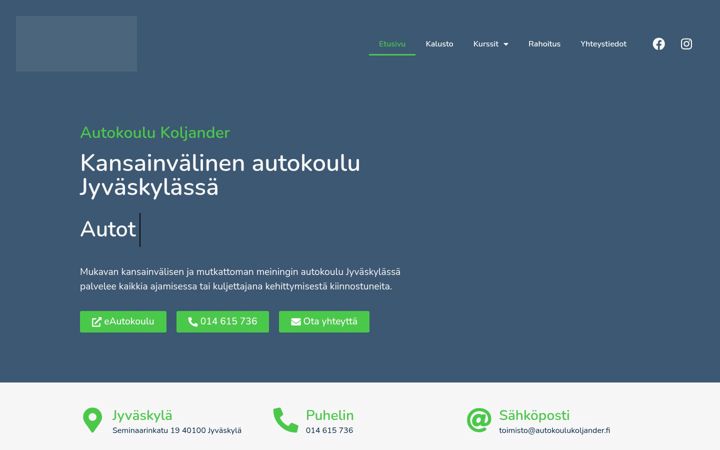 Screenshot of ajokorttikoljander.fi