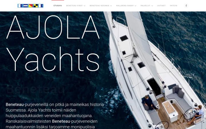 Captură de ecran a ajolayachts.fi