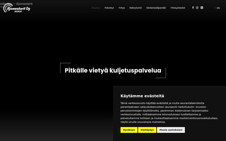 Screenshot of ajomestarit.fi