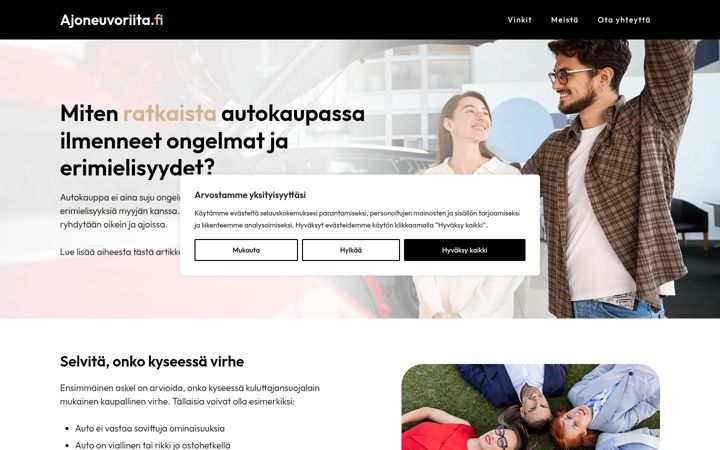 Screenshot of ajoneuvoriita.fi