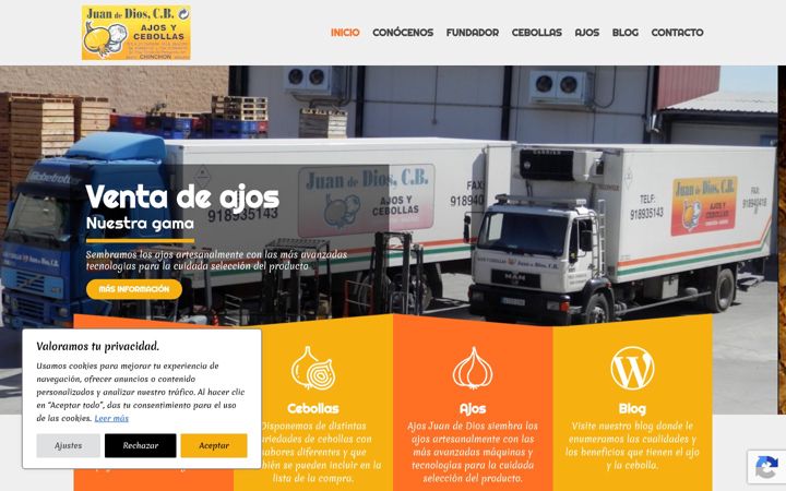 Screenshot of ajosycebollasjuandedios.com