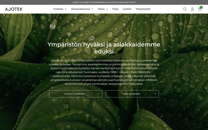 Ekrānuzņēmums no ajotek.fi