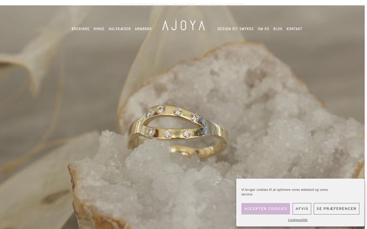 Skärmbild av ajoya.dk