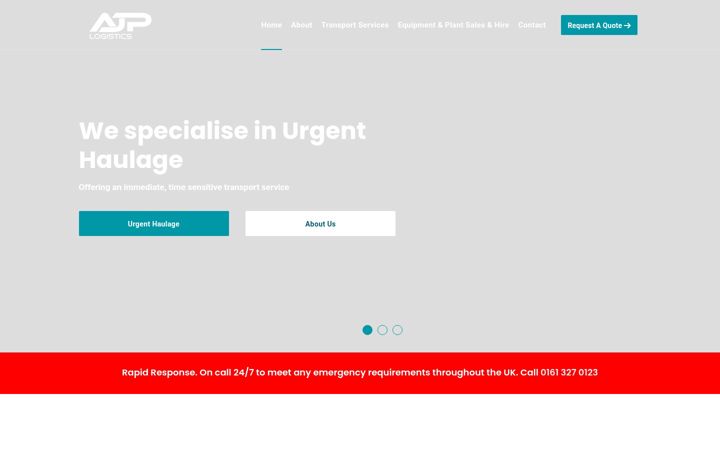 Screenshot of ajplogistics.co.uk