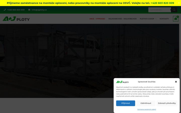 Screenshot stránky ajploty-eshop.cz