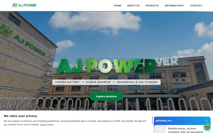 Screenshot di ajpoweress.com