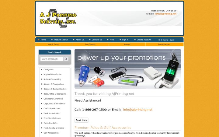Screenshot of ajprinting.net